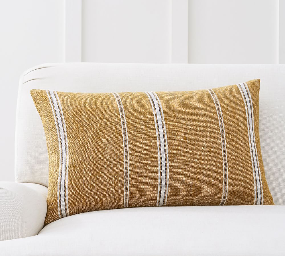 Robinson Linen Striped Lumbar Pillow Cover