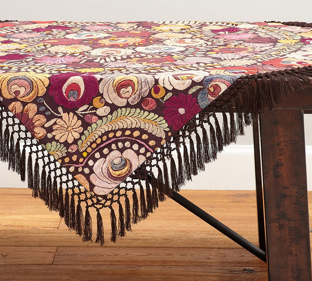Adriana Embroidered Table Throw