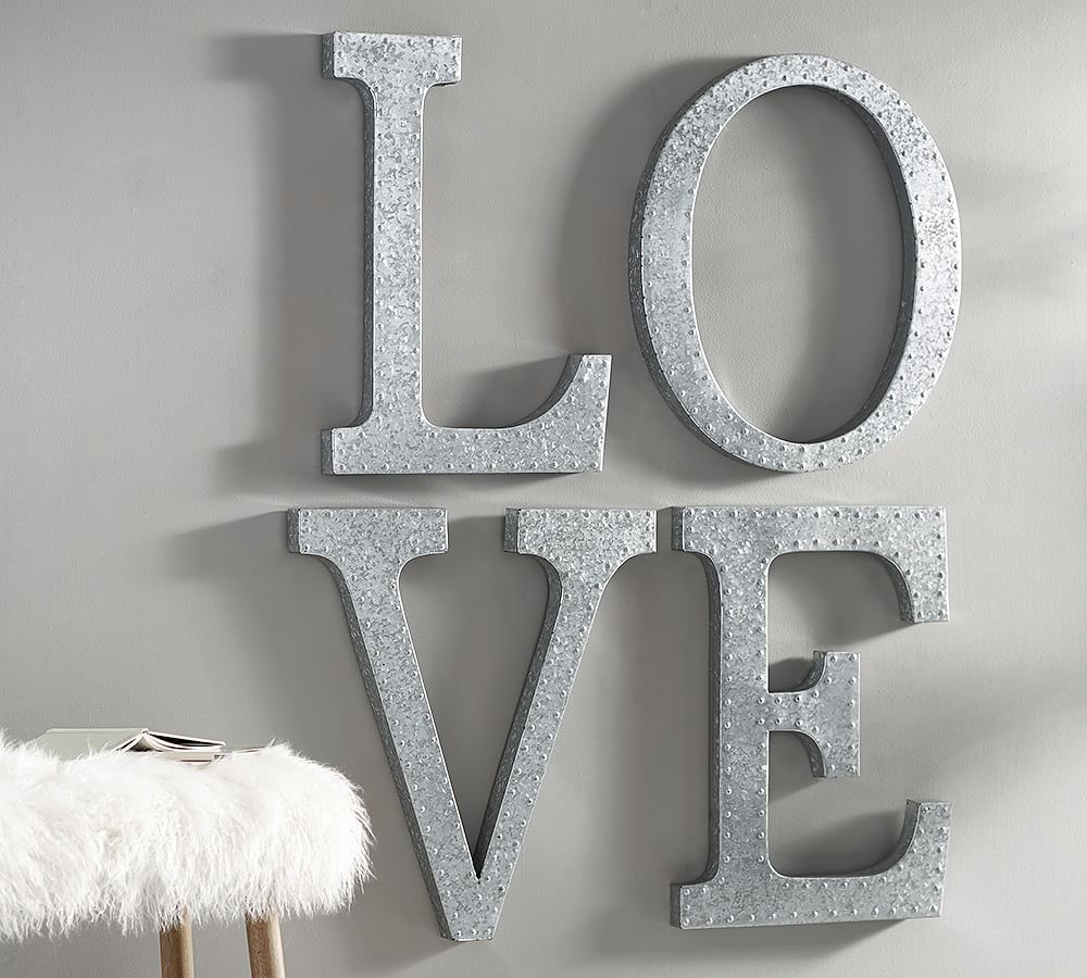 Hanging Galvanized Letters