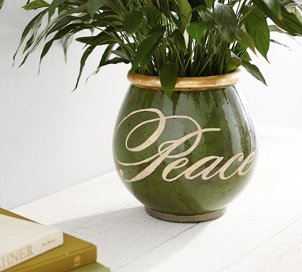Peace Sentiment Vase, Green