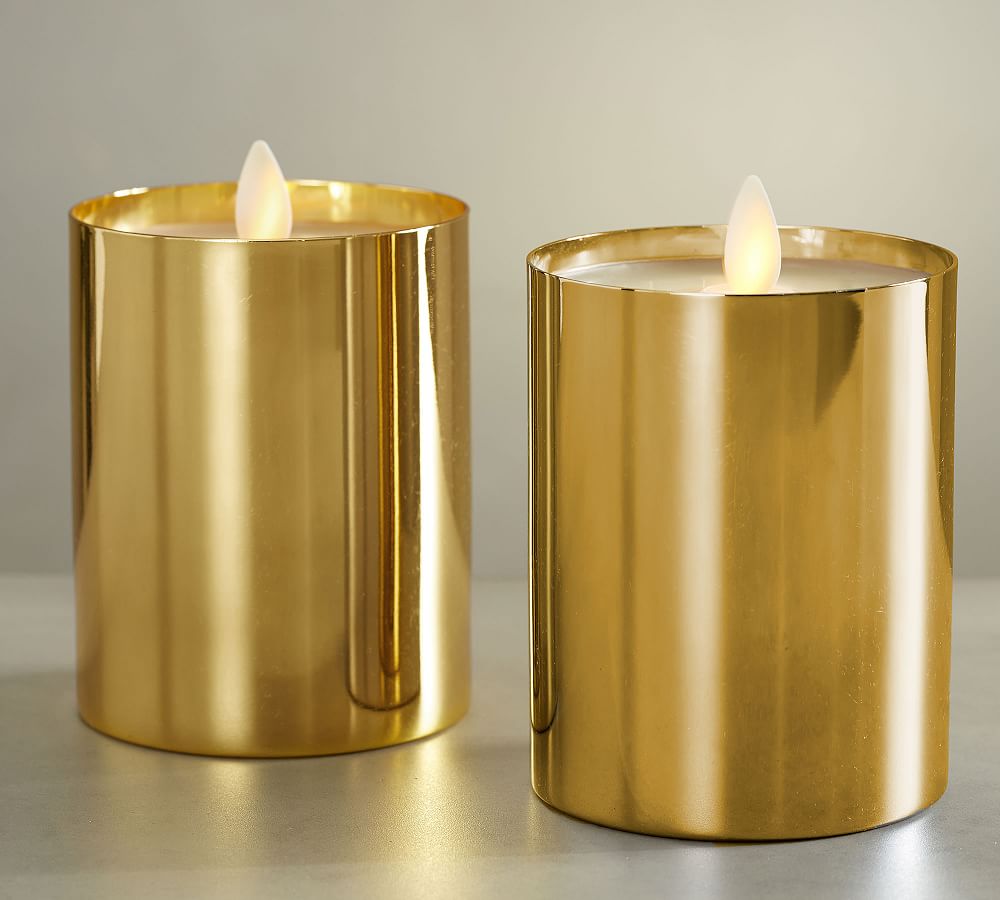 Premium Flicker Flameless Metal Candle Pot