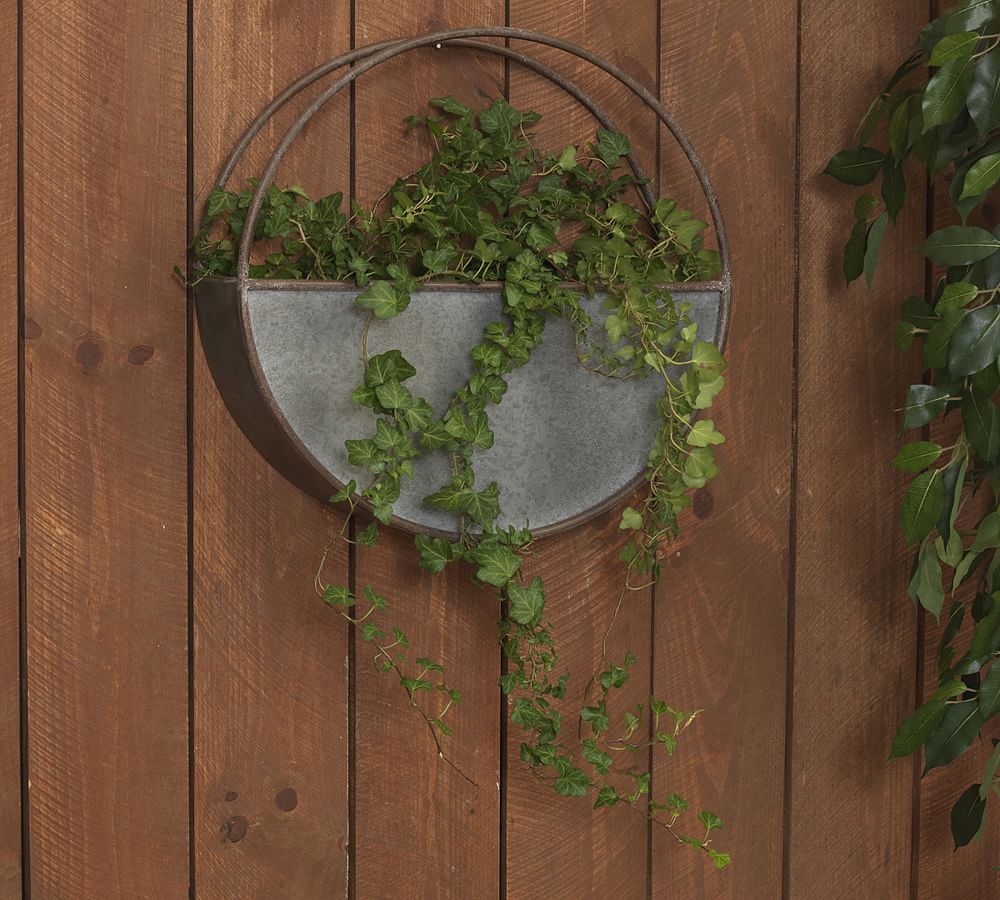 Open Galvanized Wall Outdoor Planters