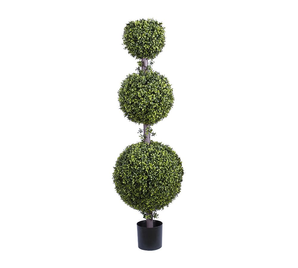 Faux Boxwood Triple Ball Topiary Tree
