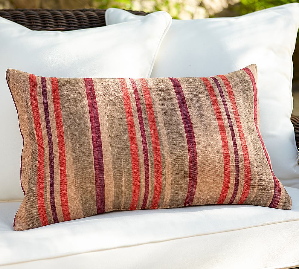Aubree Striped Outdoor Lumbar Pillow