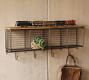 Wood Shelf with Four Wire Mesh Cubbies