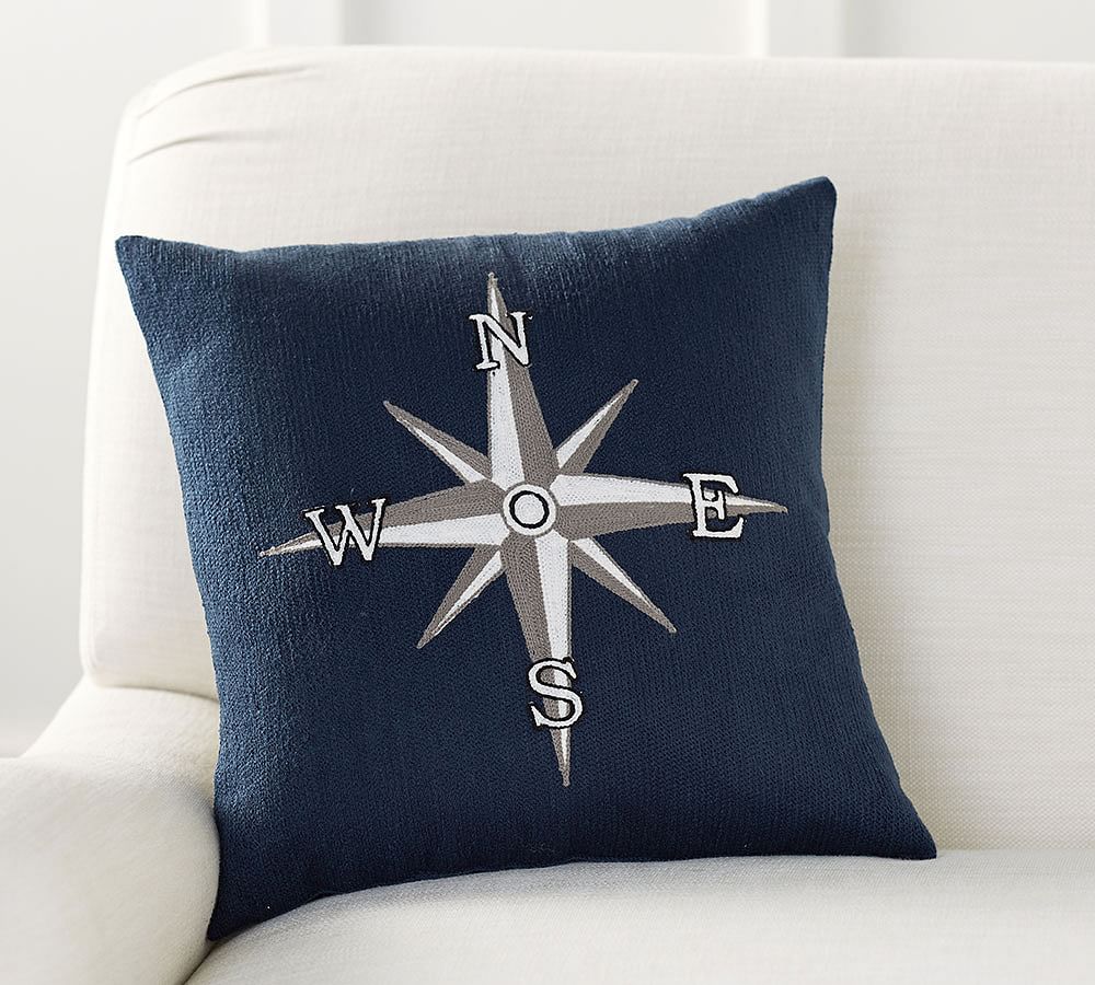 Compass Crewel Pillow