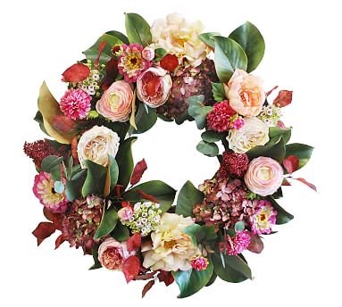 Faux Rose & Dahlia Mixed Wreath | Pottery Barn