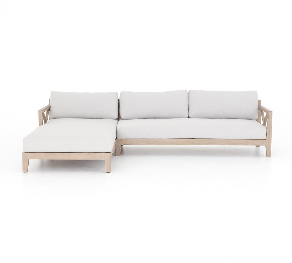 Mission Teak Sofa with Chaise, Natural