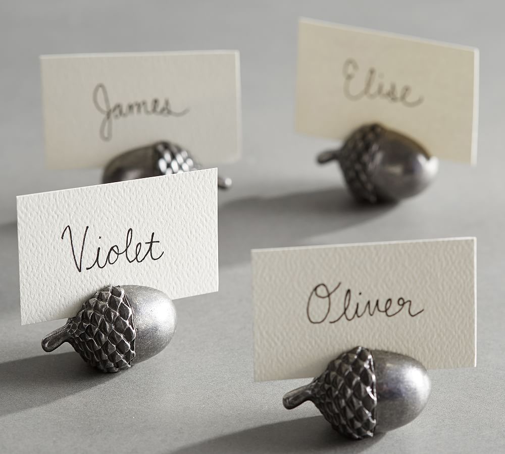 Fall Acorns Place Card Holder, Set of 4