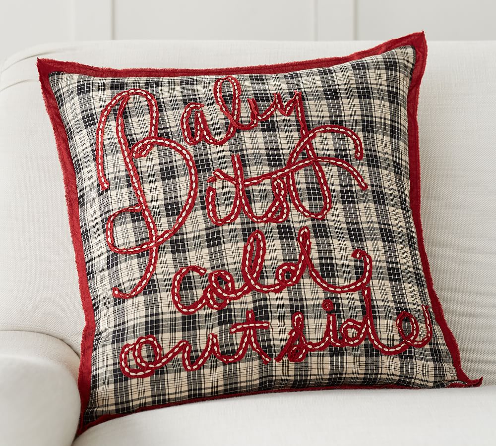 Baby it's Cold Outside Plaid Pillow Cover