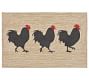 Three Roosters Hand-Tufted Outdoor Rug