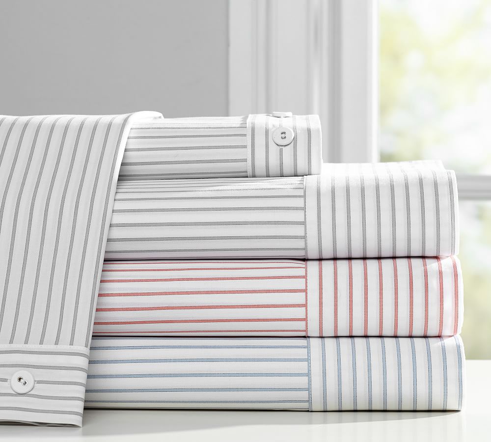 Organic Shirting Stripe Sheet Set