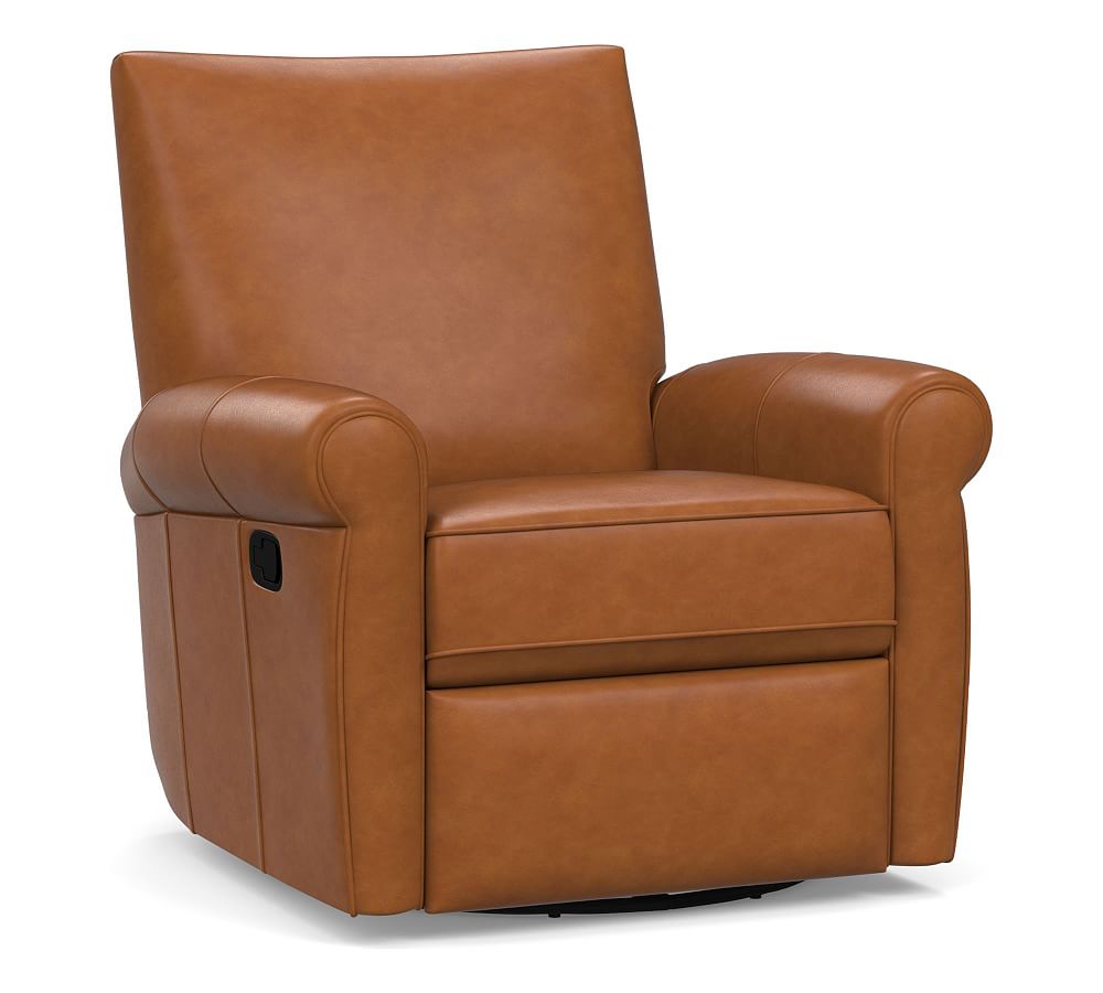 Grayson Leather Swivel Recliner Pottery Barn