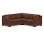 York Square Arm Leather 3-Piece L-Shaped Sectional (94&quot;)