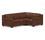 York Square Arm Deep Seat Leather 3-Piece Sectional (100&quot;)