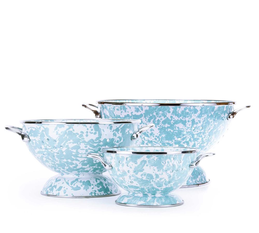 Golden Rabbit Enamel Colanders - Set of 3