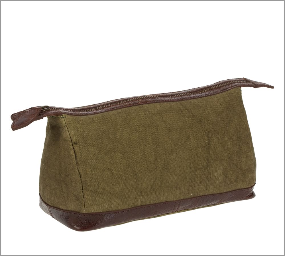 Union Recycled Canvas Toiletry Case, Moss
