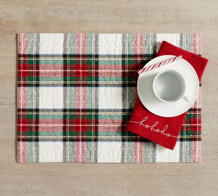 Stewart Plaid Quilted Cotton Placemats Pottery Barn