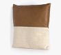 Layna Leather And Linen Block Pillow