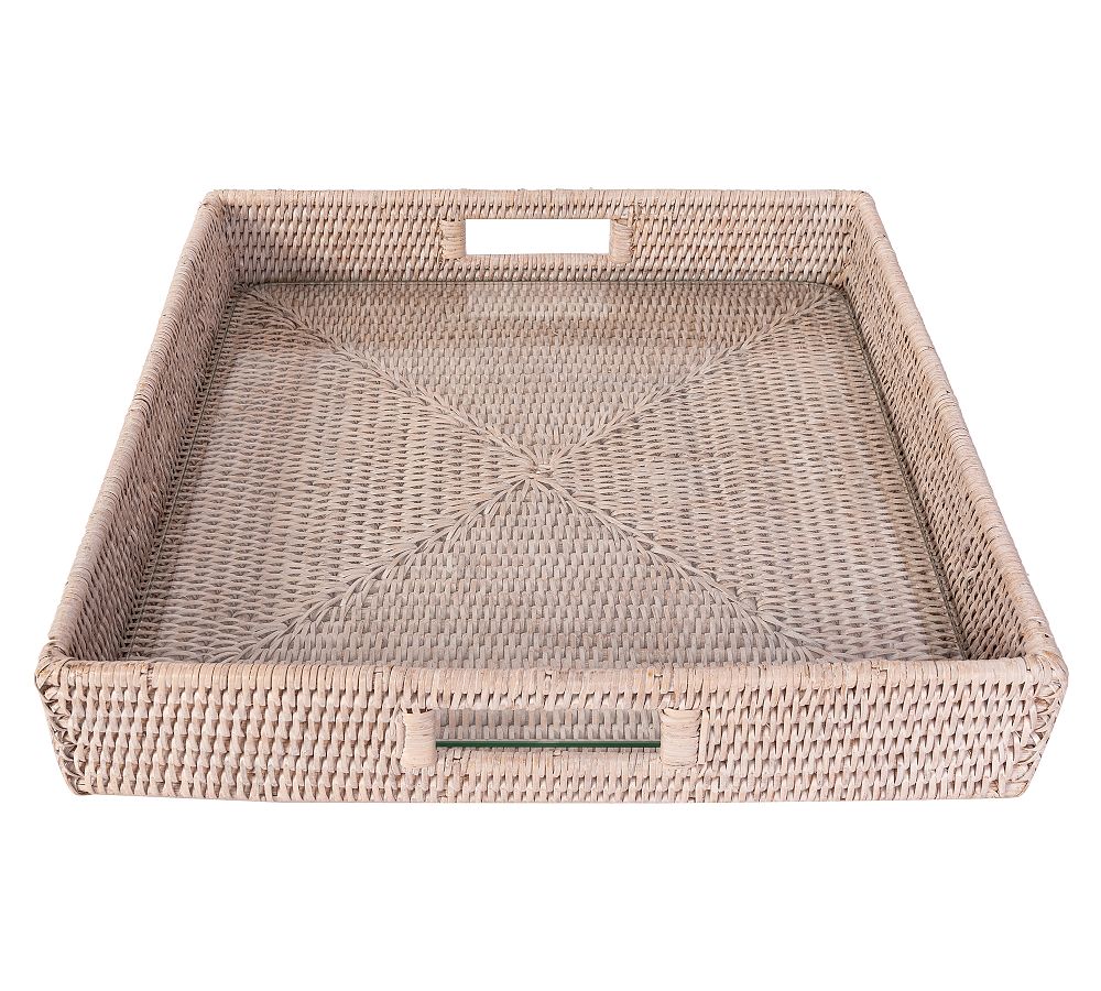 Tava Handwoven Rattan Square Serving Tray