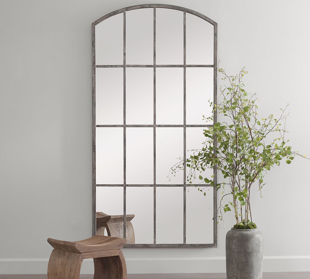 Eva Arch Windowpane Floor Mirror