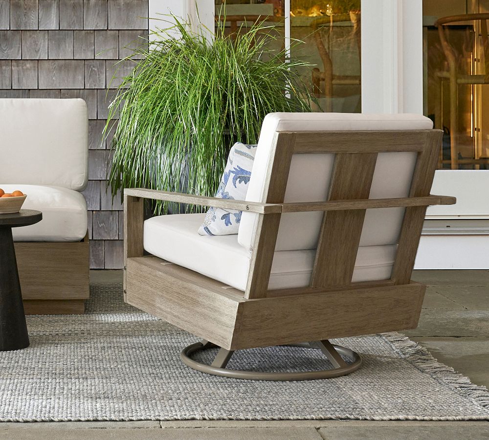 Outdoor swivel discount chair with ottoman