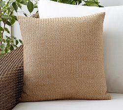 Faux Natural Fiber Outdoor Pillow