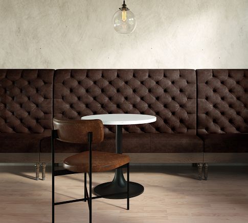 Black deals leather banquette