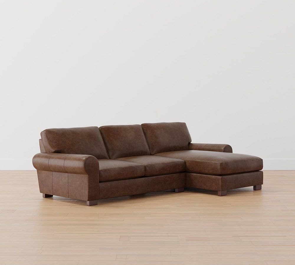 Claypool leather deals sofa and chaise