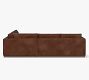 Carmel Slim Arm Leather Wood Base 3-Piece L-Shaped Wedge Sectional (120&quot;&ndash;133&quot;)