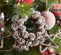 Lit Frosted Pinecone Wreath Ornament