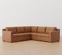 Shasta Square Arm Leather 3-Piece L-Shaped Sectional (99&quot;&ndash;103&quot;)