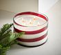 Candy Striped Glass Scented Candle - Frosted Peppermint