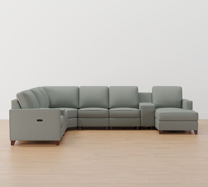 Cameron Square Arm Power Reclining LShaped Chaise Sectional Storage