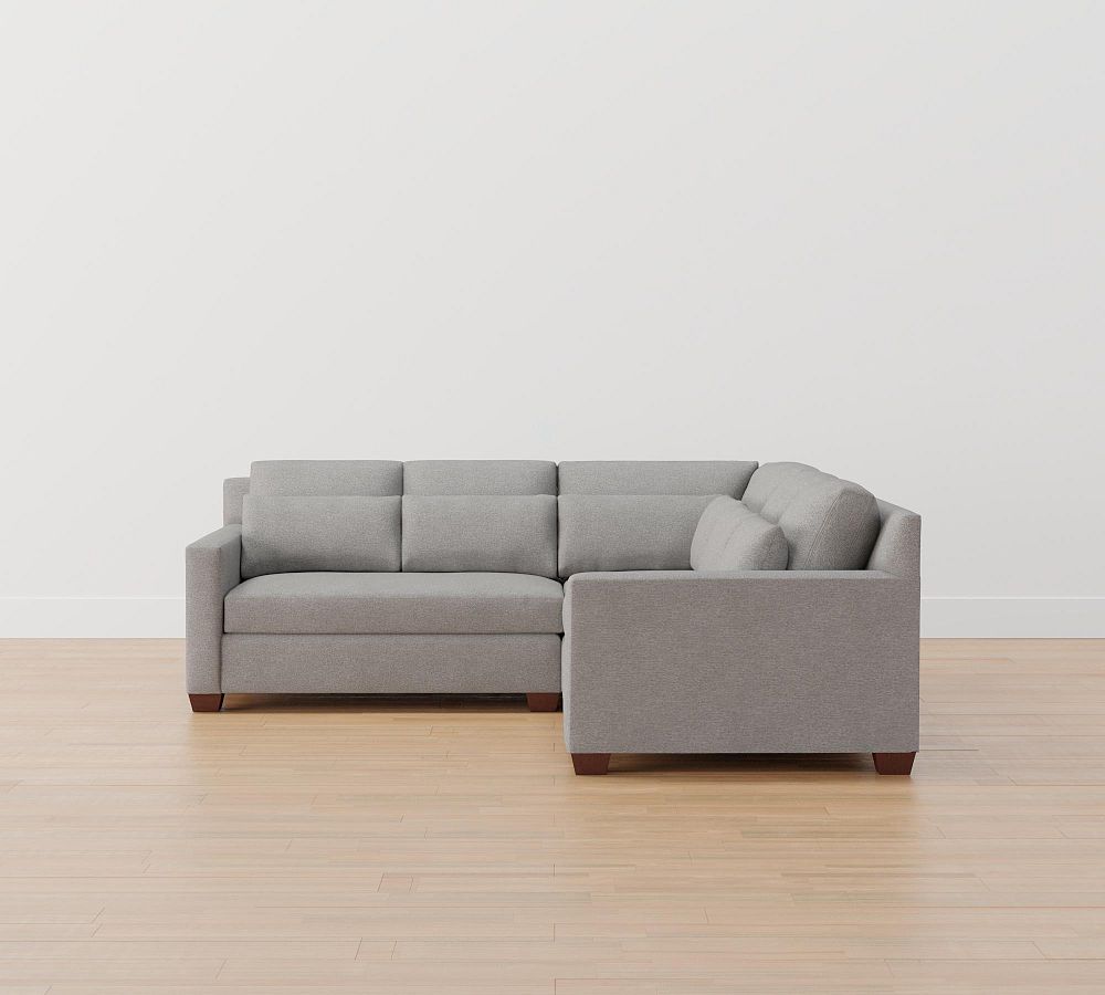 York Square Arm Deep Seat 3-Piece L-Shaped Sectional
