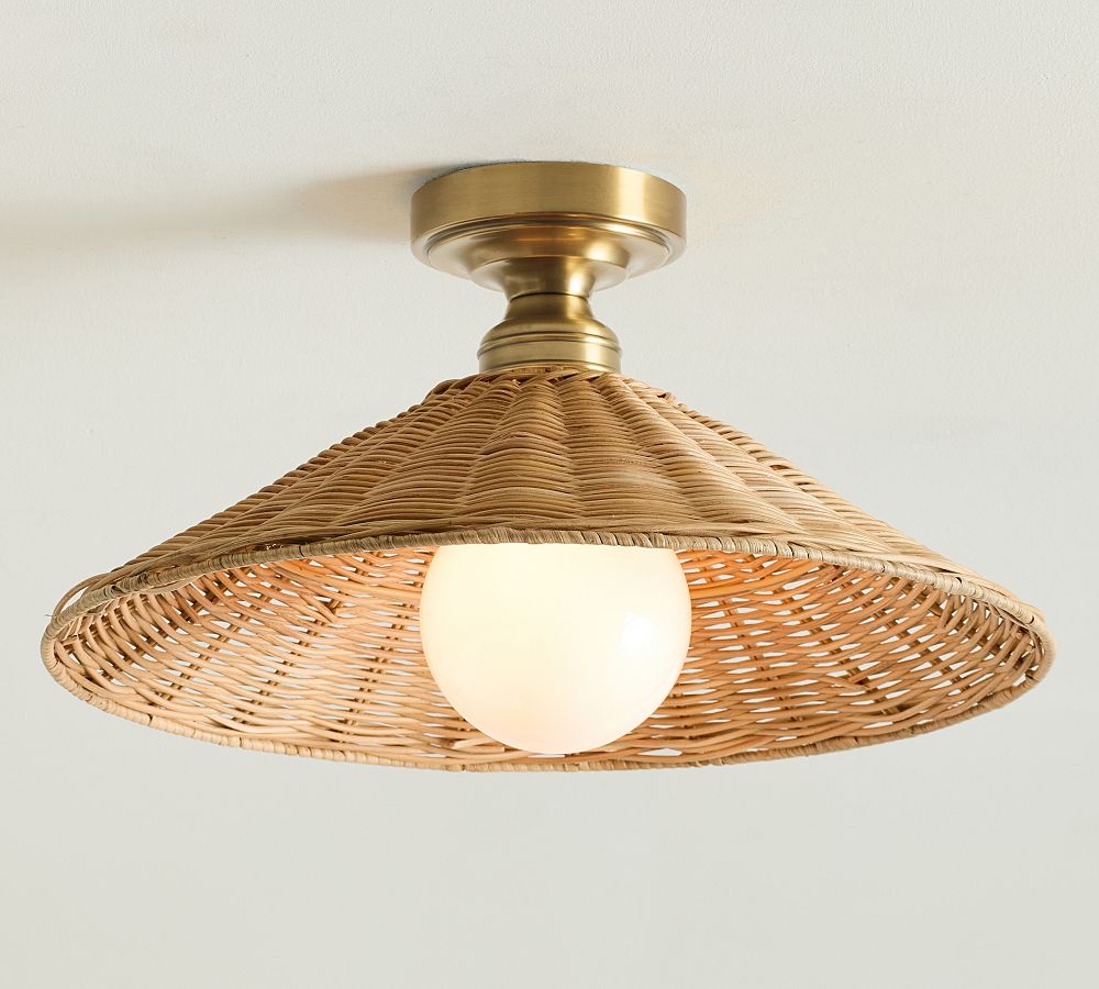 Flared Woven Flush Mount