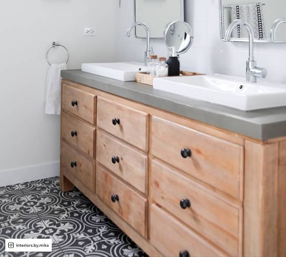 The Eloise Bathroom Vanity, Rustic Almond, 72, Double Sink, Freestanding