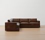 Carmel Recessed Arm Leather 3-Piece L-Shaped Sectional (113&quot;)