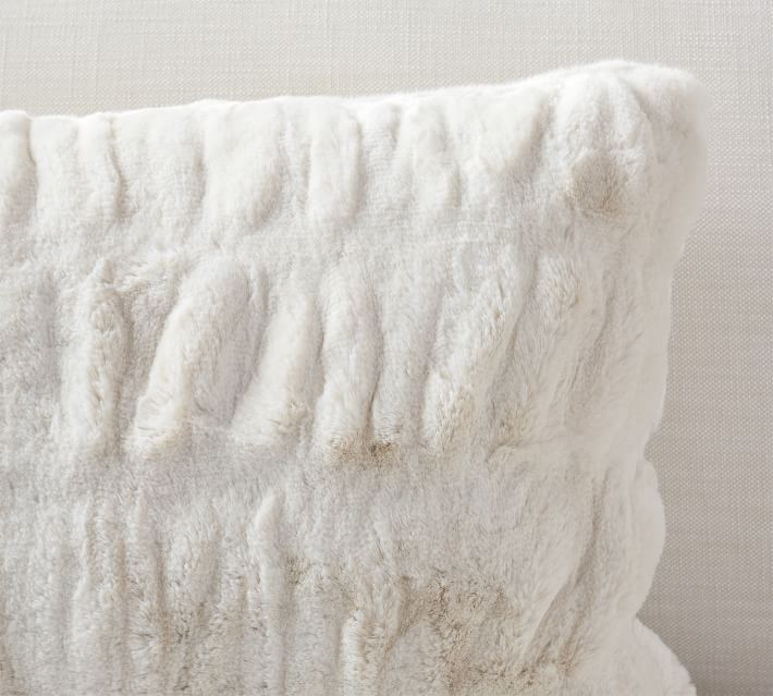Faux Fur Ruched Lumbar Pillow | Pottery Barn