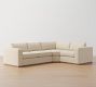 Carmel Wide Arm Wood Base 3-Piece Wedge Sectional (112&quot;)