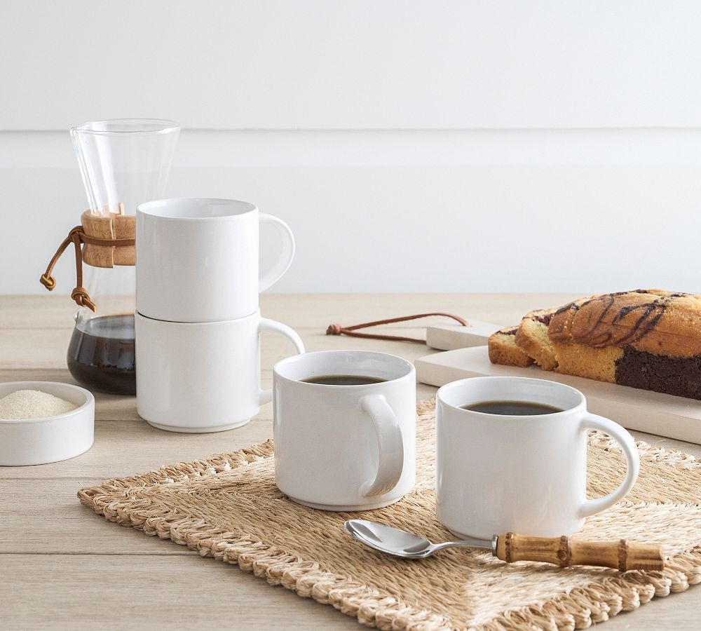 WILLIAMS SONOMA PANTRY Essentials White Coffee Mugs, Set Of 2