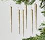 German Glitter Glass Icicle Ornaments - Set of 6