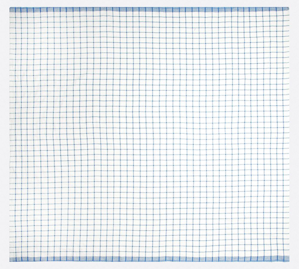 Windowpane Block Print Cotton Tablecloth - Set of 4
