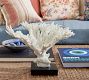 Faux White Branching Coral on Black Stand