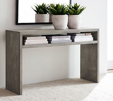 Waterfall edge shop console table