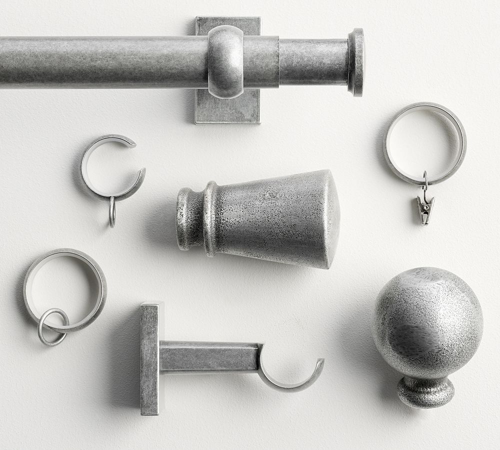 Cast Iron Pewter Curtain Hardware Collection