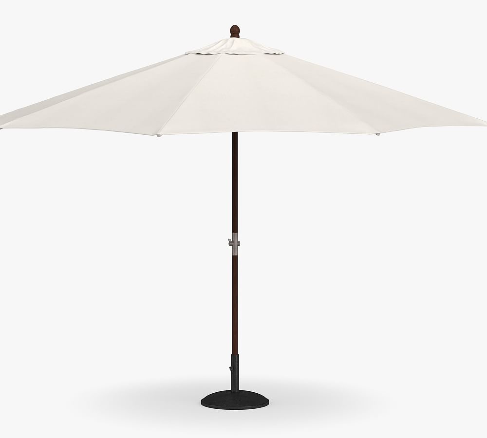 11' Round Outdoor Umbrella &ndash; Eucalyptus Frame&#8203;, More Wood Finishes Available
