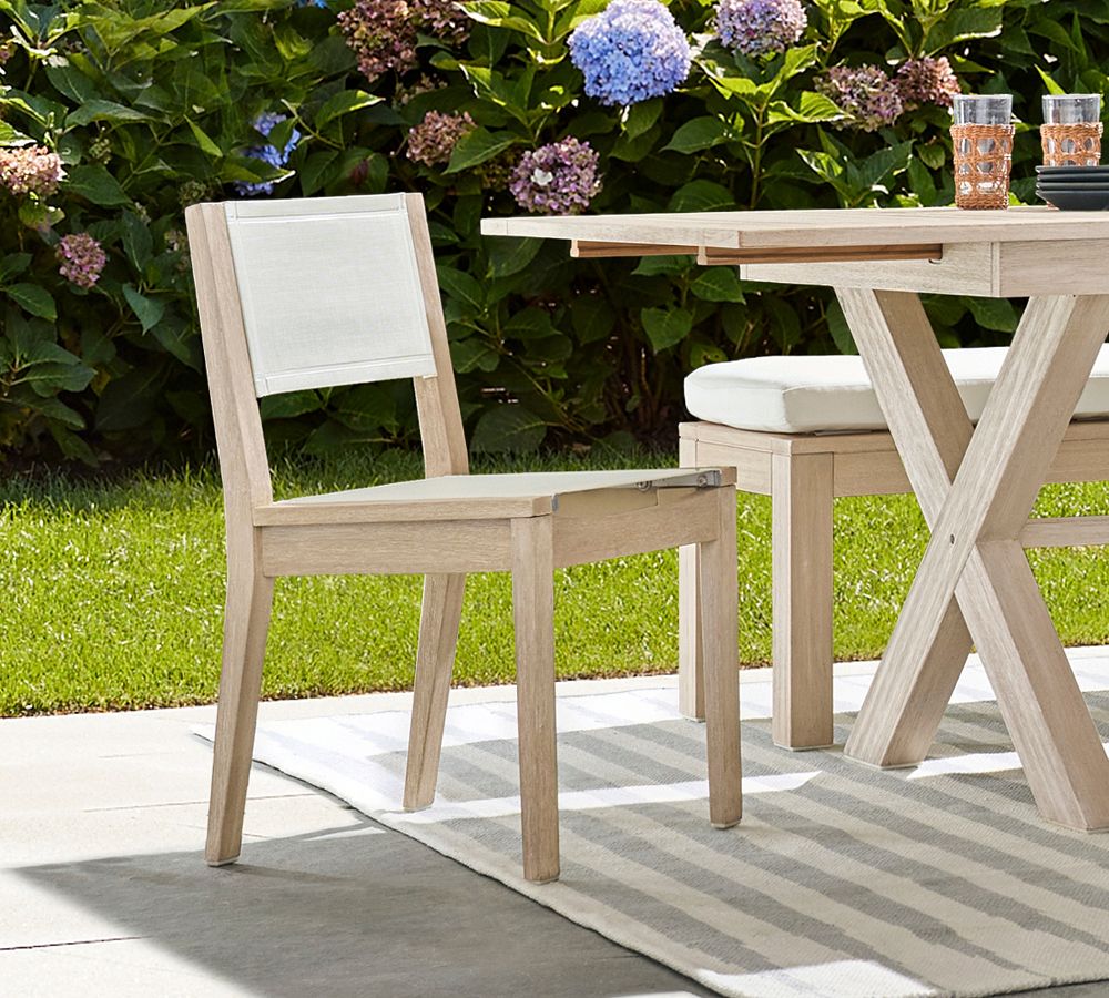 Indio Eucalyptus &amp; Mesh Outdoor Dining Chair