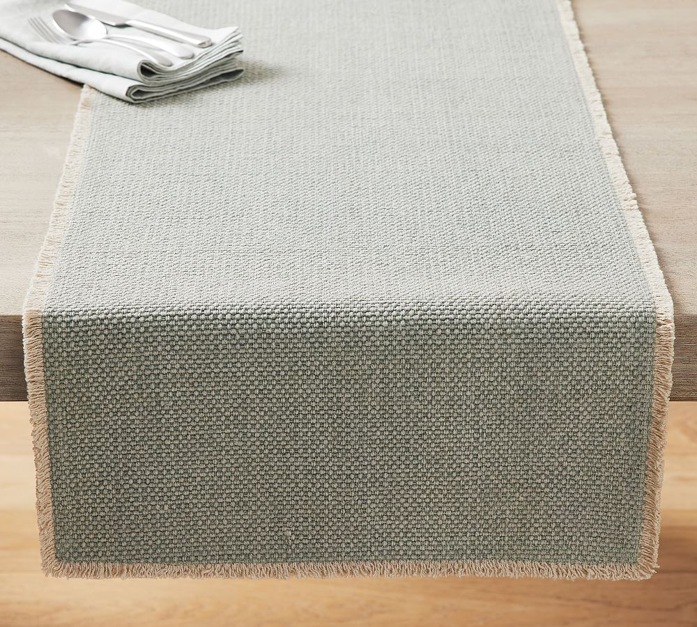 Mason Handwoven Cotton Fringe Table Runner