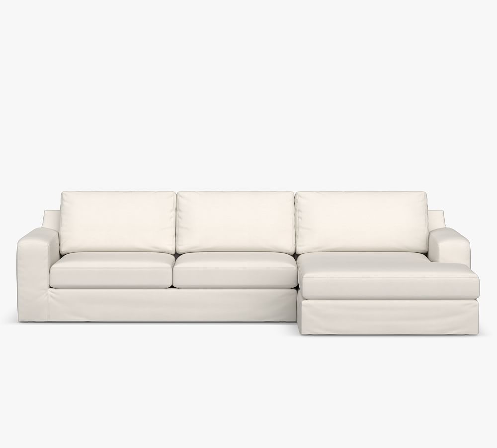 Big Sur Slipcovered 2-Piece Double Chaise Outdoor Sectional (125&quot;)